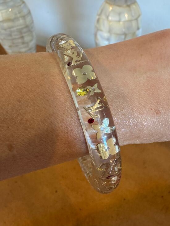 Louis Vuitton Jewelry - Louis Vuitton Vintage Clear Inclusion Monogram Resin Bangle Bracelet
